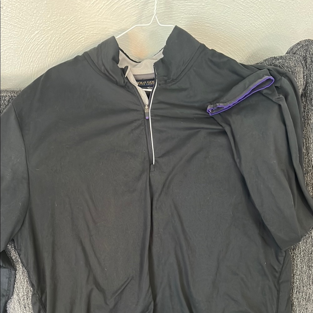 Ralph Lauren Dark Grey Pullover with Purple Accents